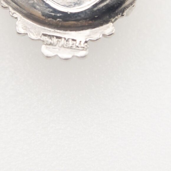 Vintage Sterling Silver Green Gemstone Cabochon Ring Size 6.75 - Picture 8 of 16